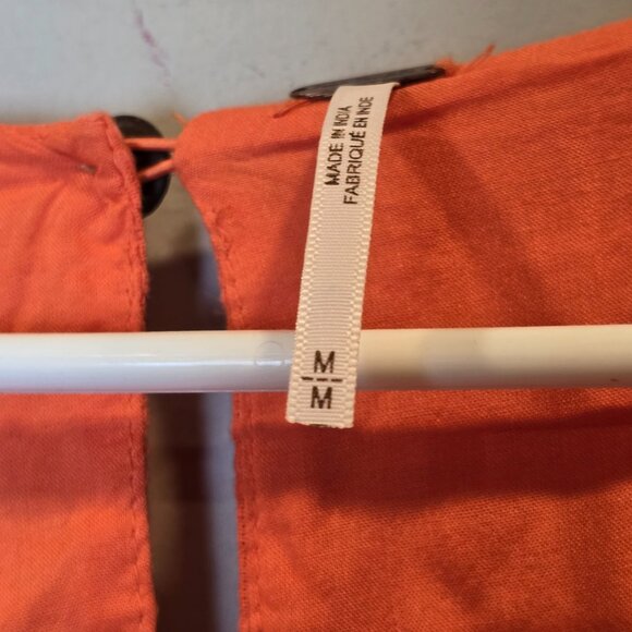 Free People Dress Catch The Light Orange Short Sleeve Womens Medium - Picture 8 of 11